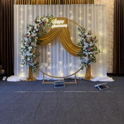 Luxury Gold Metallic Moongate Ring Backdrop - Bangalore