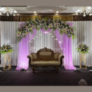 Lavender Satin Drape Arch Engagement Stage – Bangalore