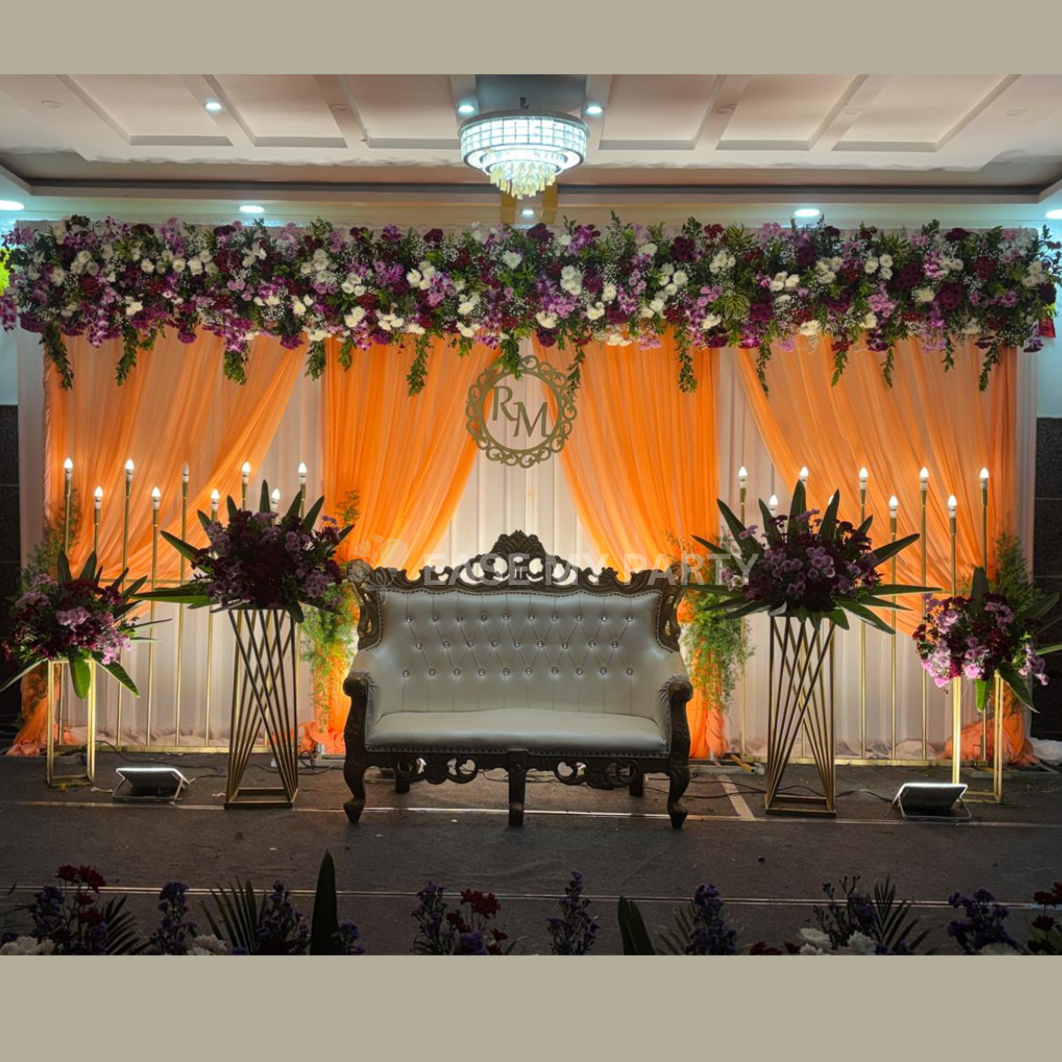 Luxury Lavender Drape Engagement Stage – Bangalore - Image 2