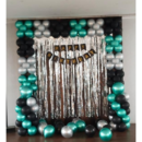 Festive Metallic Teal, Silver & Black Fringe Birthday Decor – Bangalore