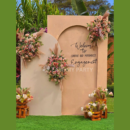 Rustic Wooden Crate & Pampas Grass Floral Engagement Decor - Bangalore