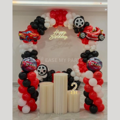 High-Octane Disney Cars Theme Circular Balloon Ring Birthday Decor – Bangalore