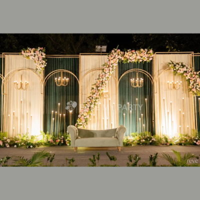 The Sovereign Palace Multi-Arch Sangeet & Engagement Decor - Bangalore