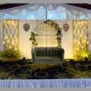 The Regal Gilded Lattice & Pastel Floral Engagement Stage - Bangalore