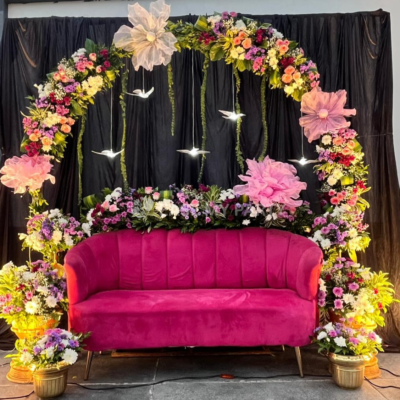 The Enchanted Garden Whimsical Floral Engagement Stage - Bangalore