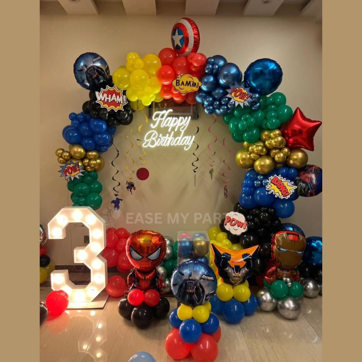 Ultimate Avengers & Marvel Superhero Theme Balloon Ring Decor – Bangalore