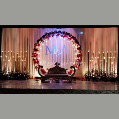 The Royal Luminous Circular Ring Engagement Stage - Bangalore