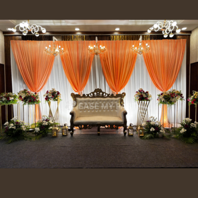 Luxury Peach Engagement Decor – Bangalore