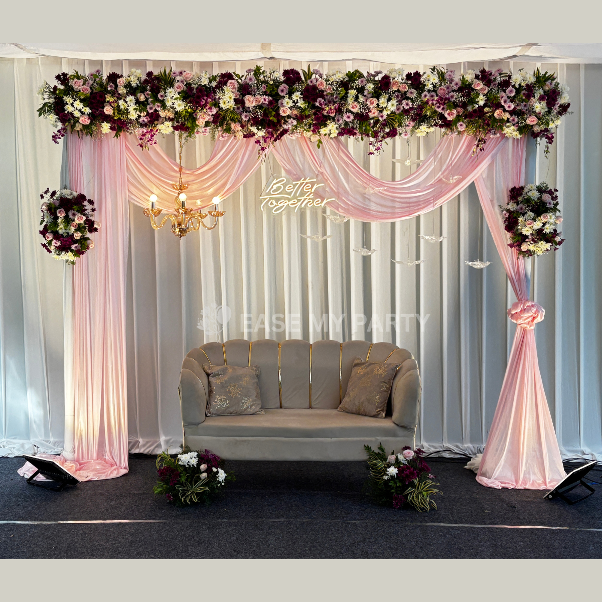 Classic Pastel Pink Engagement Decor – Bangalore