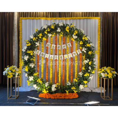 Traditional Marigold  Engagement Decor – Bangalore