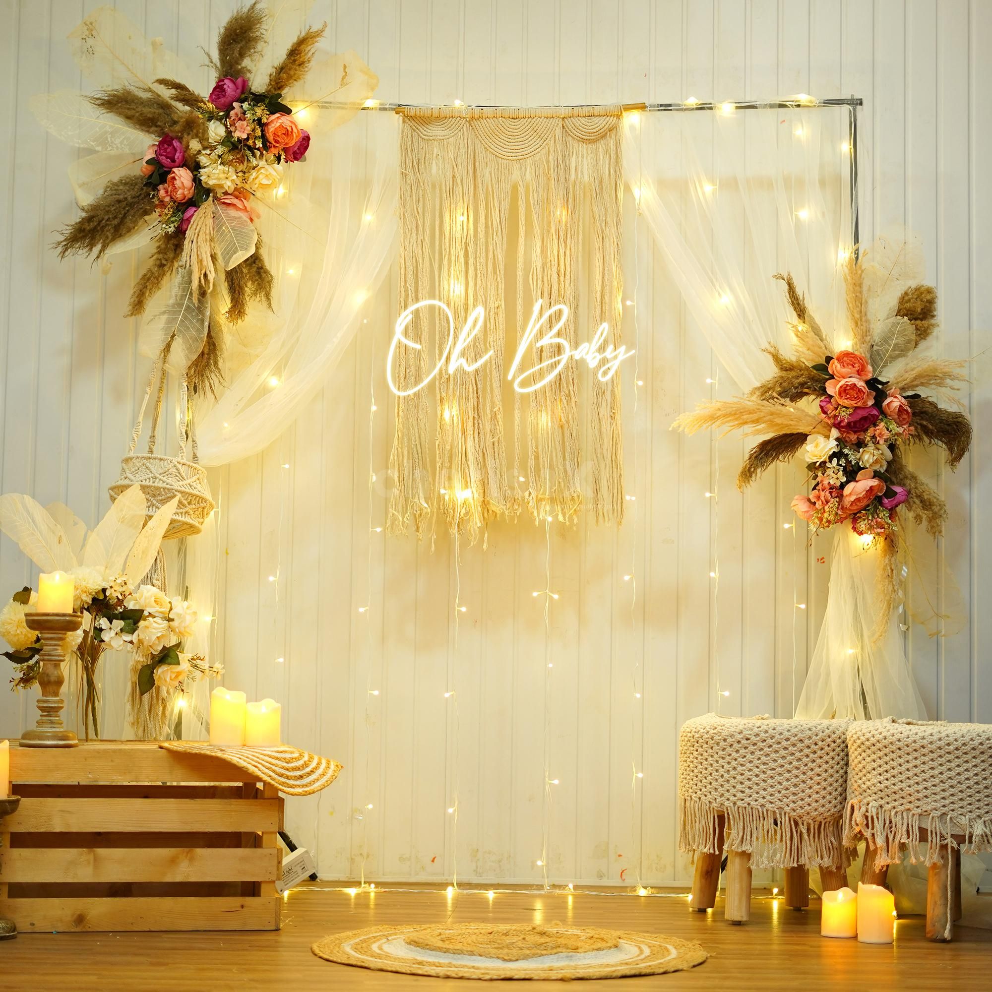Rustic Macrame Boho Baby Shower Decor - Bangalore