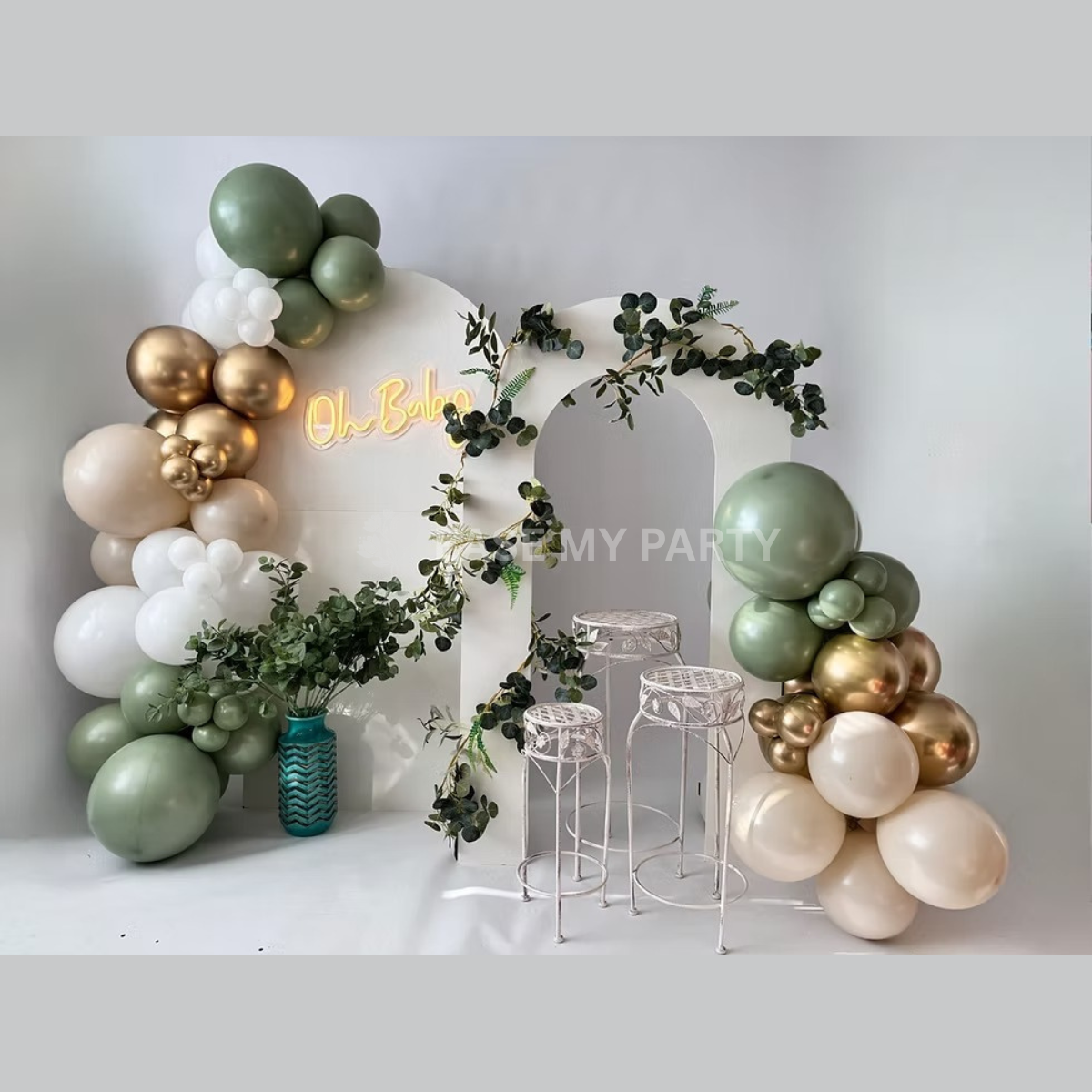 Premium Sage Green Baby Shower Decoration in Bangalore