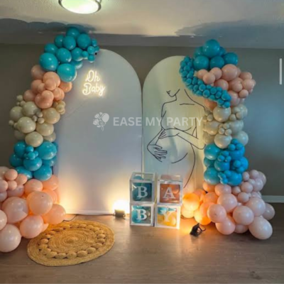 Line-Art Baby Shower Decoration in Bangalore